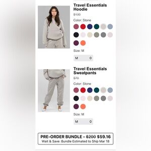 Comfrt Travel Essentials Bundle in Medium. Color Stone